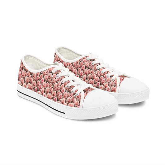 Pink Carnations - Women's Low Top Sneakers