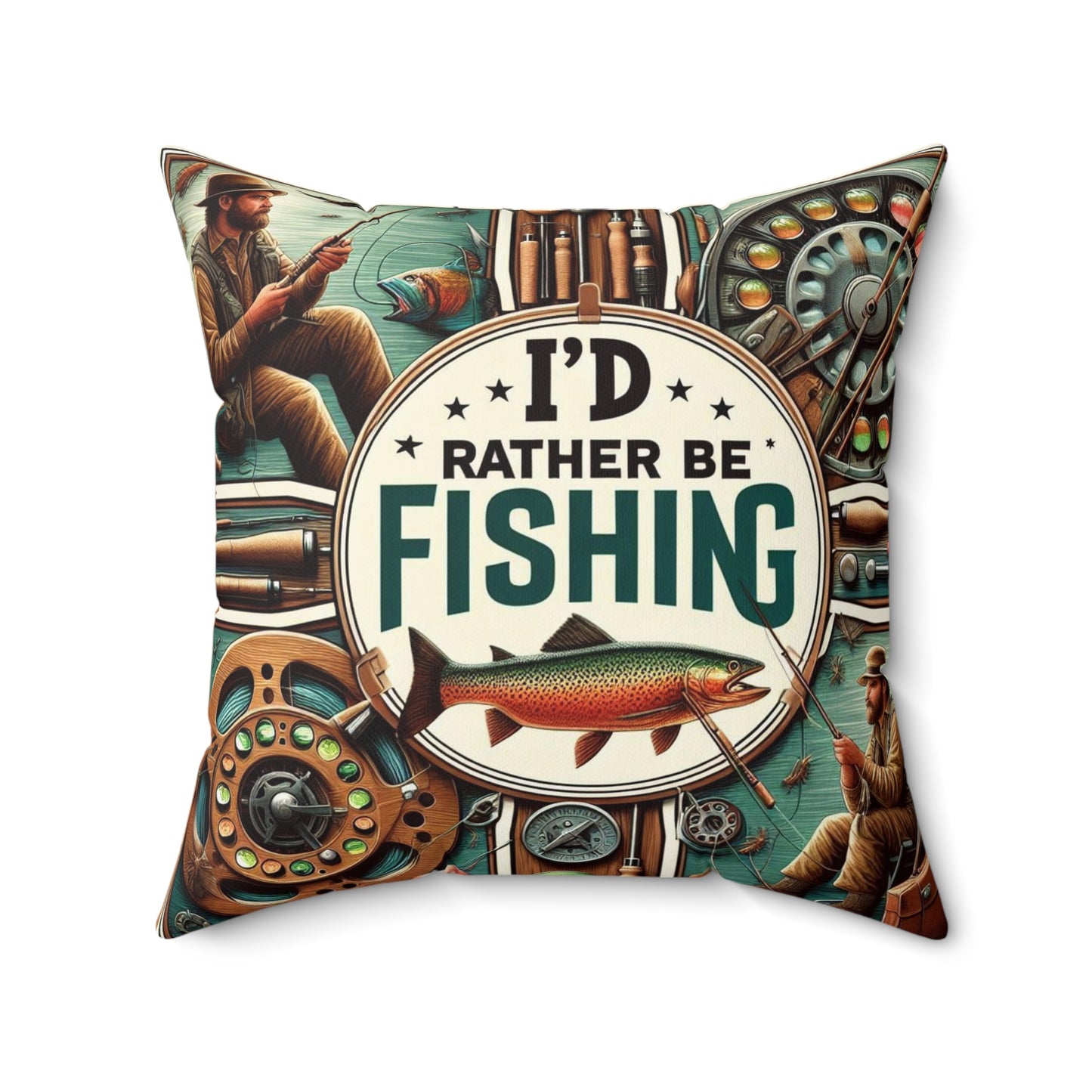 I'd Rather Be Fishing Pillow