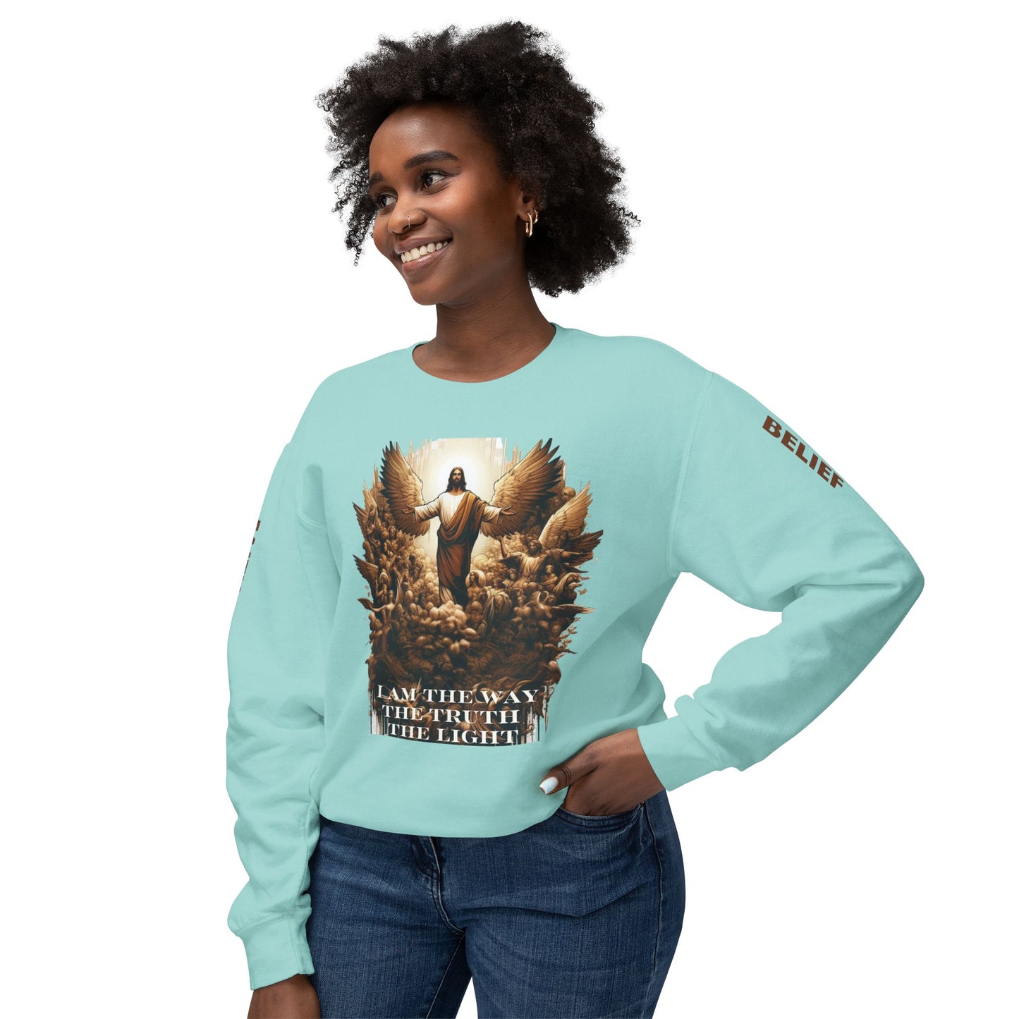 The Way The Truth and The Light Unisex Lightweight Crewneck Sweatshirt