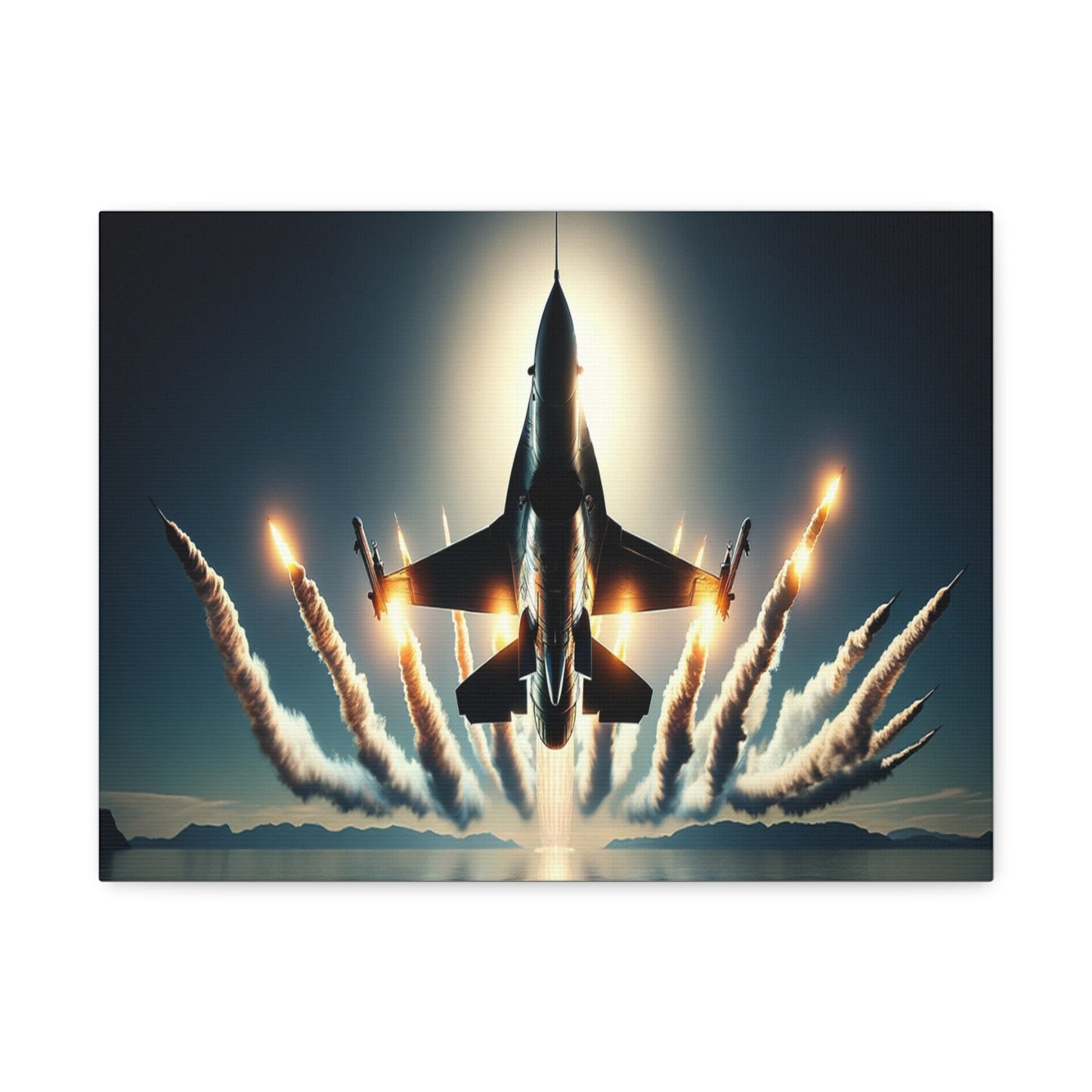 Afterburners, F16 Aircraft on Stretched Canvas