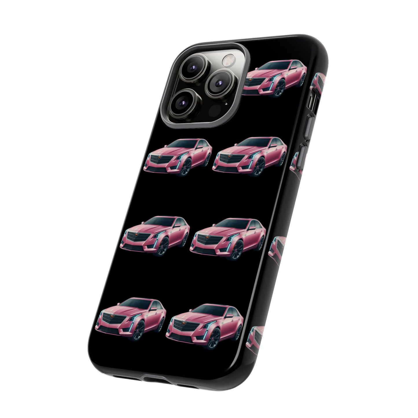 Pink Caddy On Black Phone Case