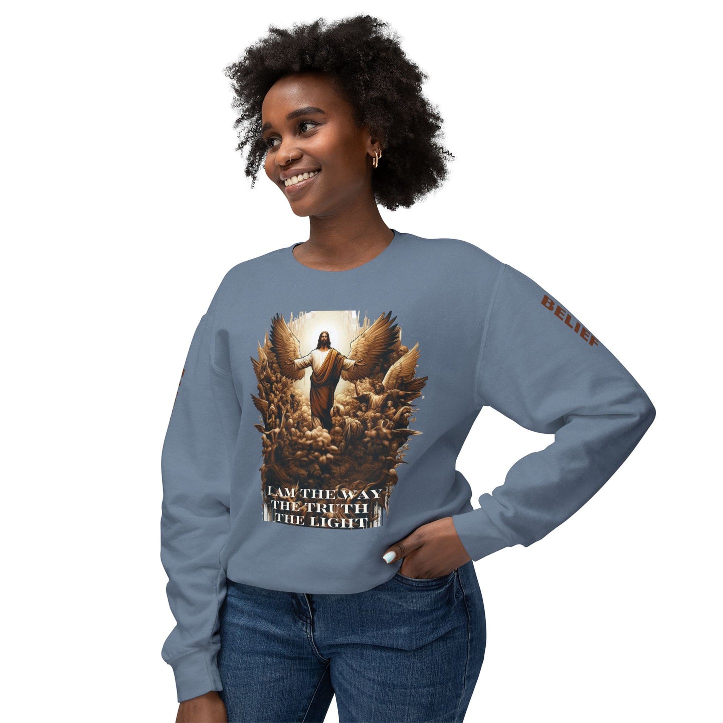 The Way The Truth and The Light Unisex Lightweight Crewneck Sweatshirt
