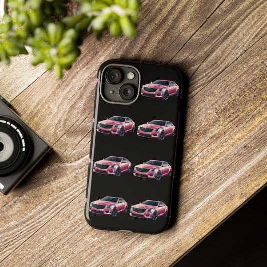 Pink Caddy On Black Phone Case