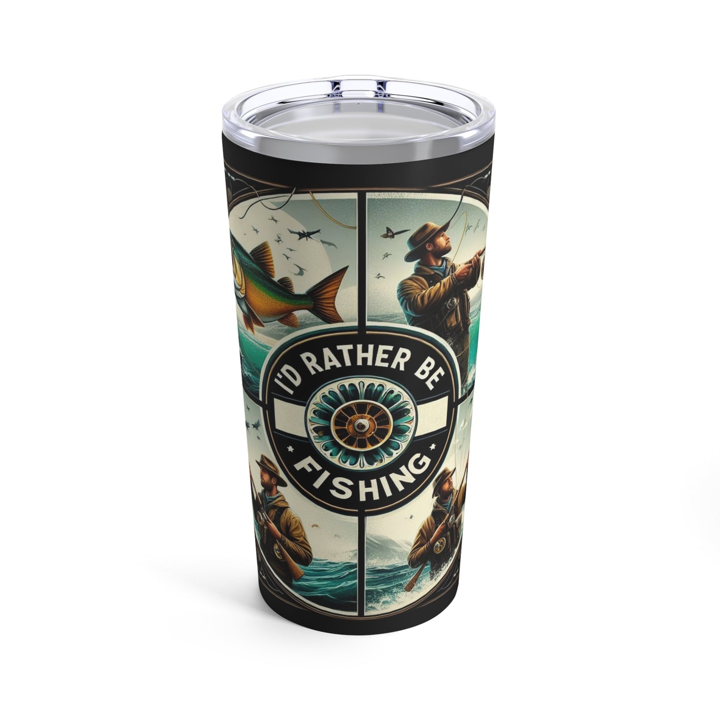 I'd Rather Be Fishing - 20oz Black Tumbler