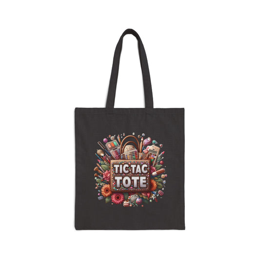 Tic Tac Tote - Cotton Canvas Tote Bag