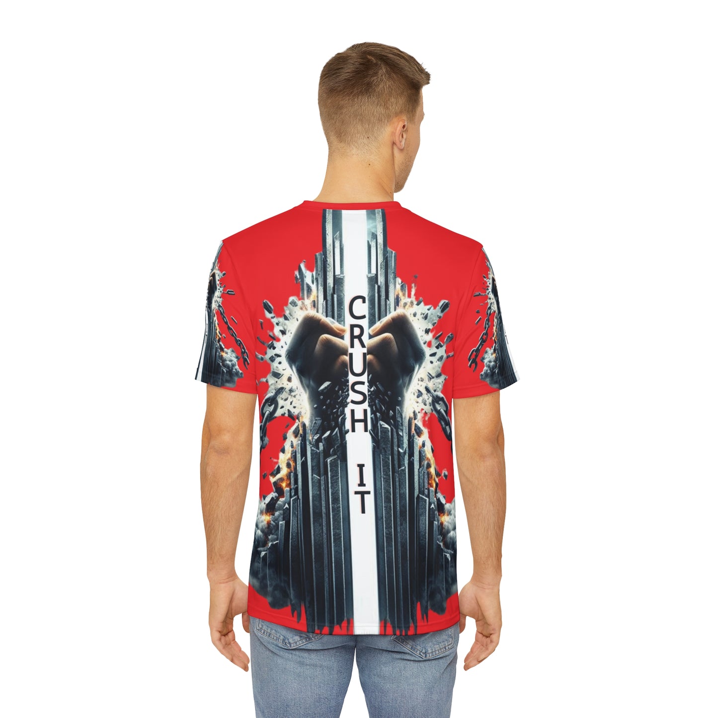 CRUSH IT -Men's Polyester Tee - Red