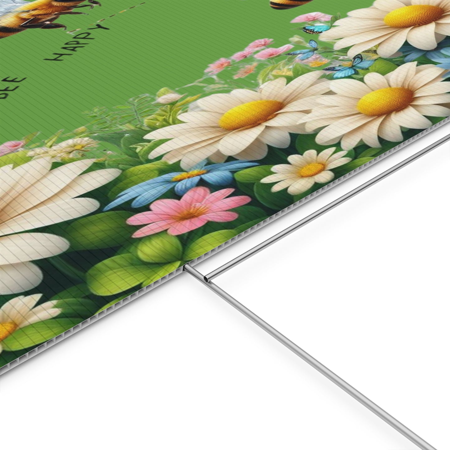 Bee Happy - Plastic Garden Sign