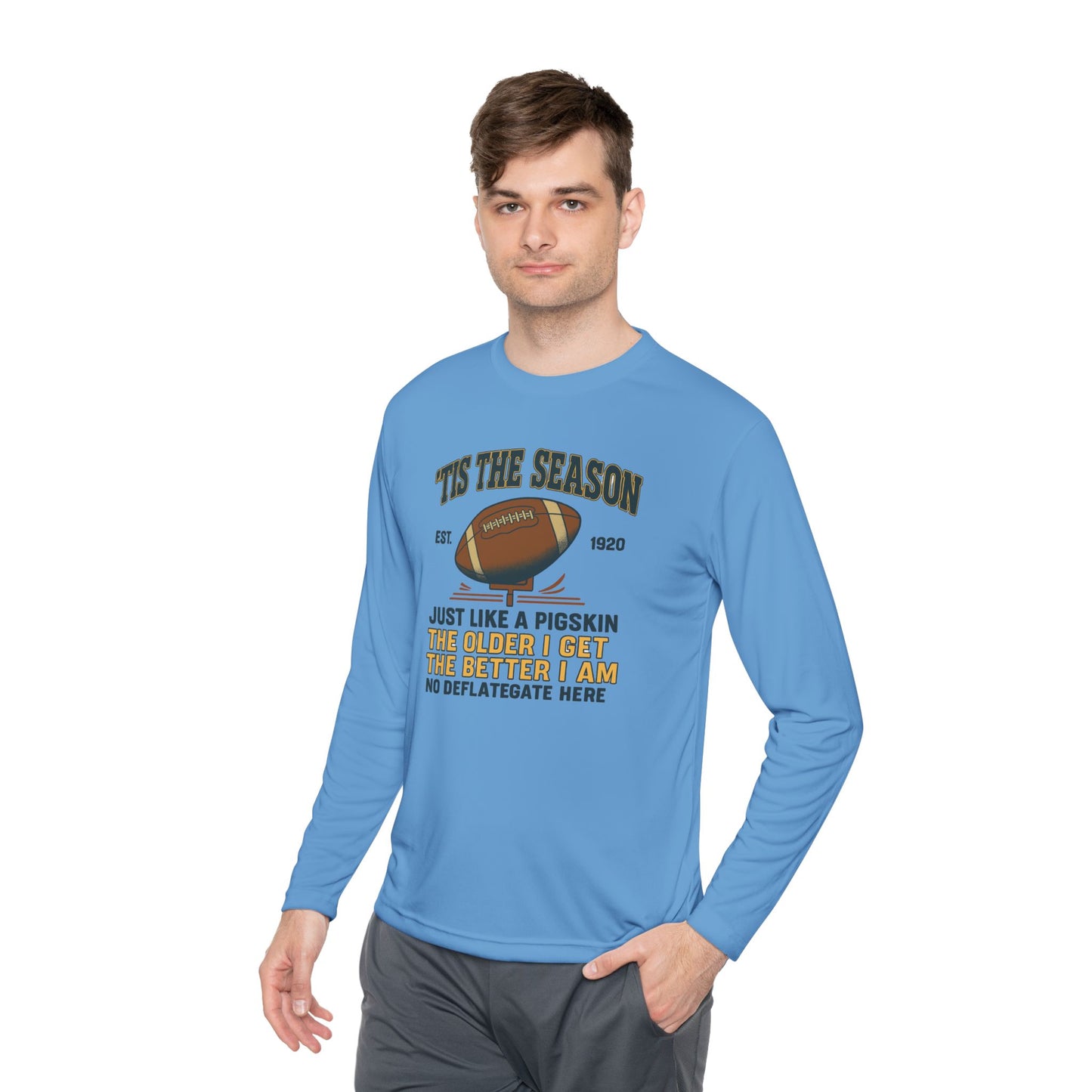 'TIS THE SEASON, Festive Long Sleeve Tee for Football Lovers, Perfect Gift for Sports Dads