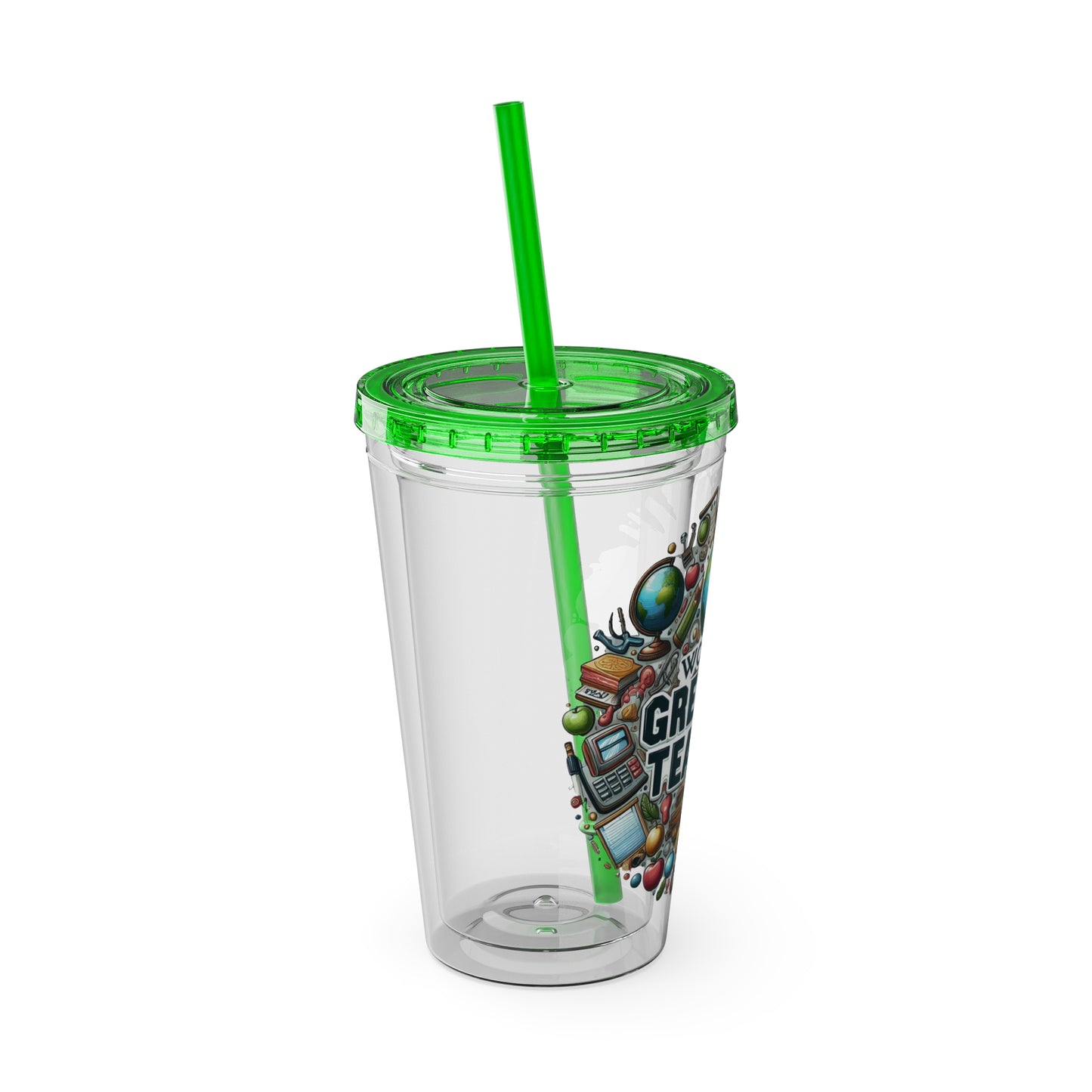 World's Greatest Teacher - Sunsplash Tumbler with Straw, 16oz (G3)