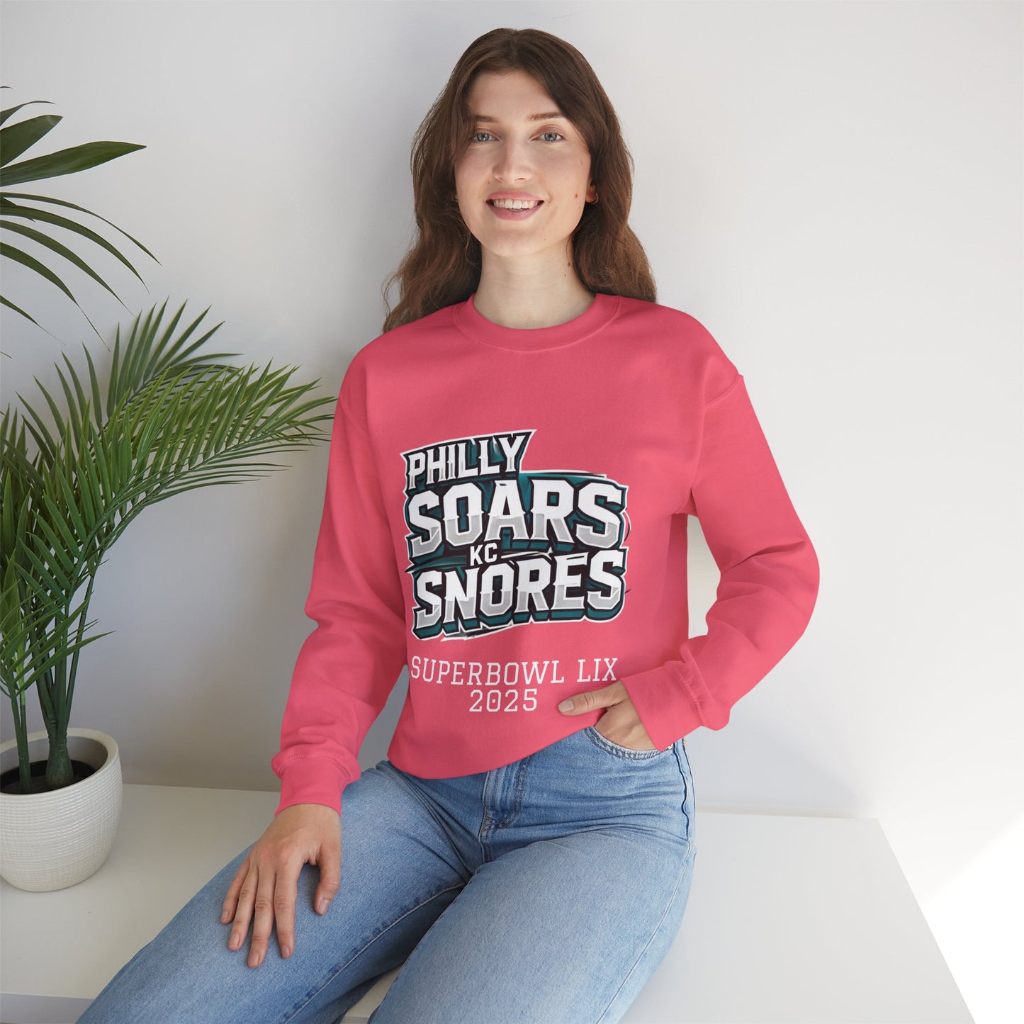 Philly Soars - KC Snores -White Letters Unisex Heavy Blend™ Crewneck Sweatshirt