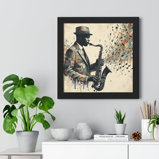 My Man's A Savage On His Horn -  Unique Wall Art - Framed Vertical Poster