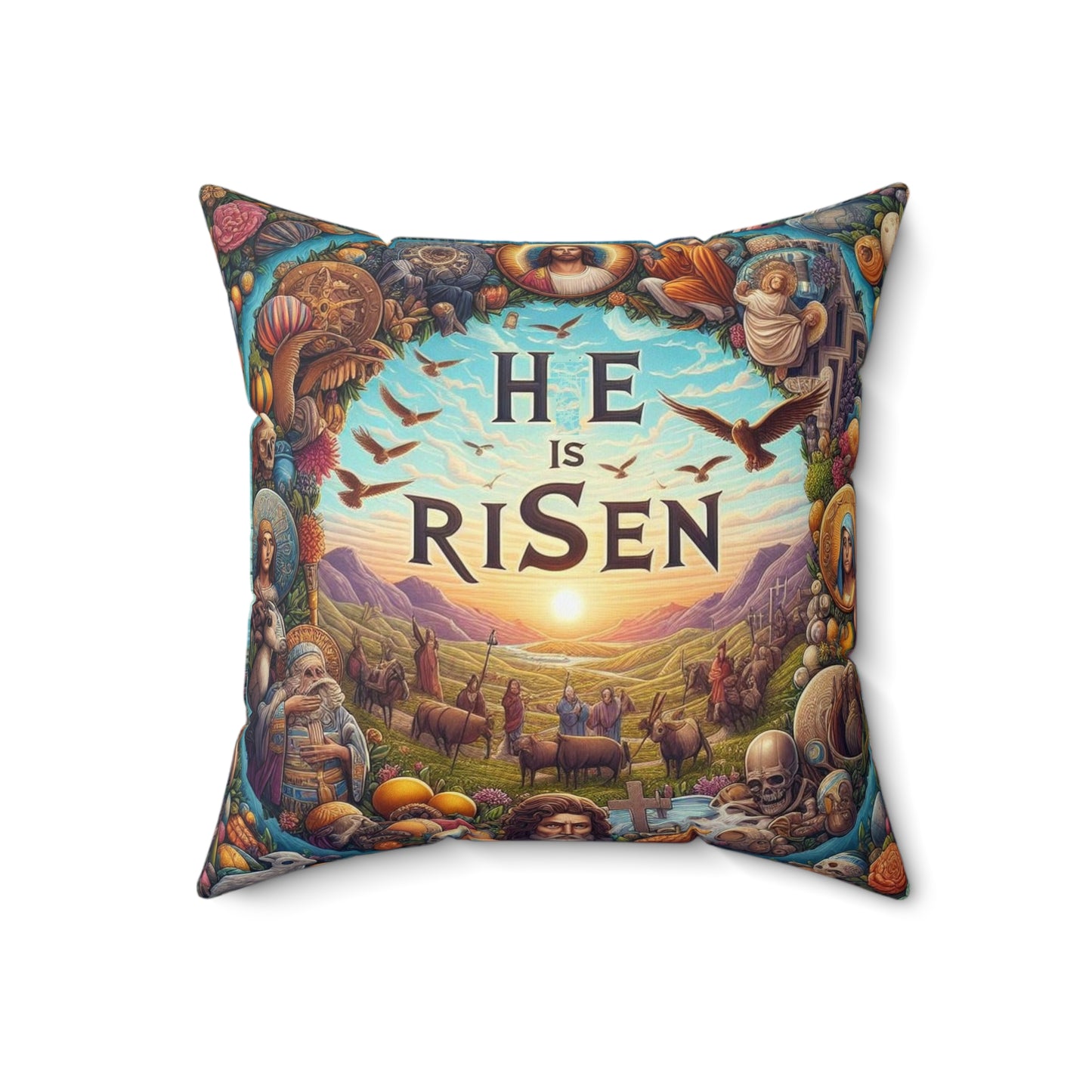 He Is Risen - Spun Polyester Square Pillow