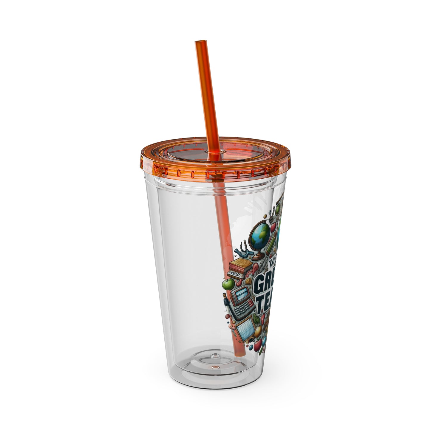 World's Greatest Teacher - Sunsplash Tumbler with Straw, 16oz (G3)