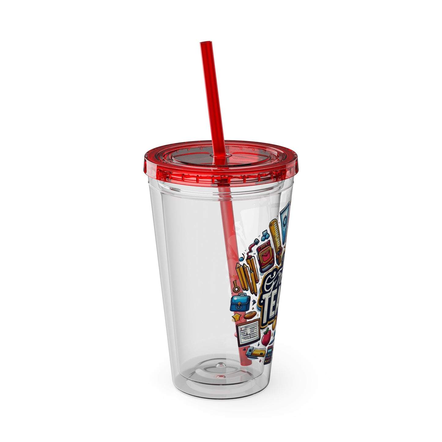 World's Greatest Teacher - Sunsplash Tumbler with Straw, 16oz (G2)
