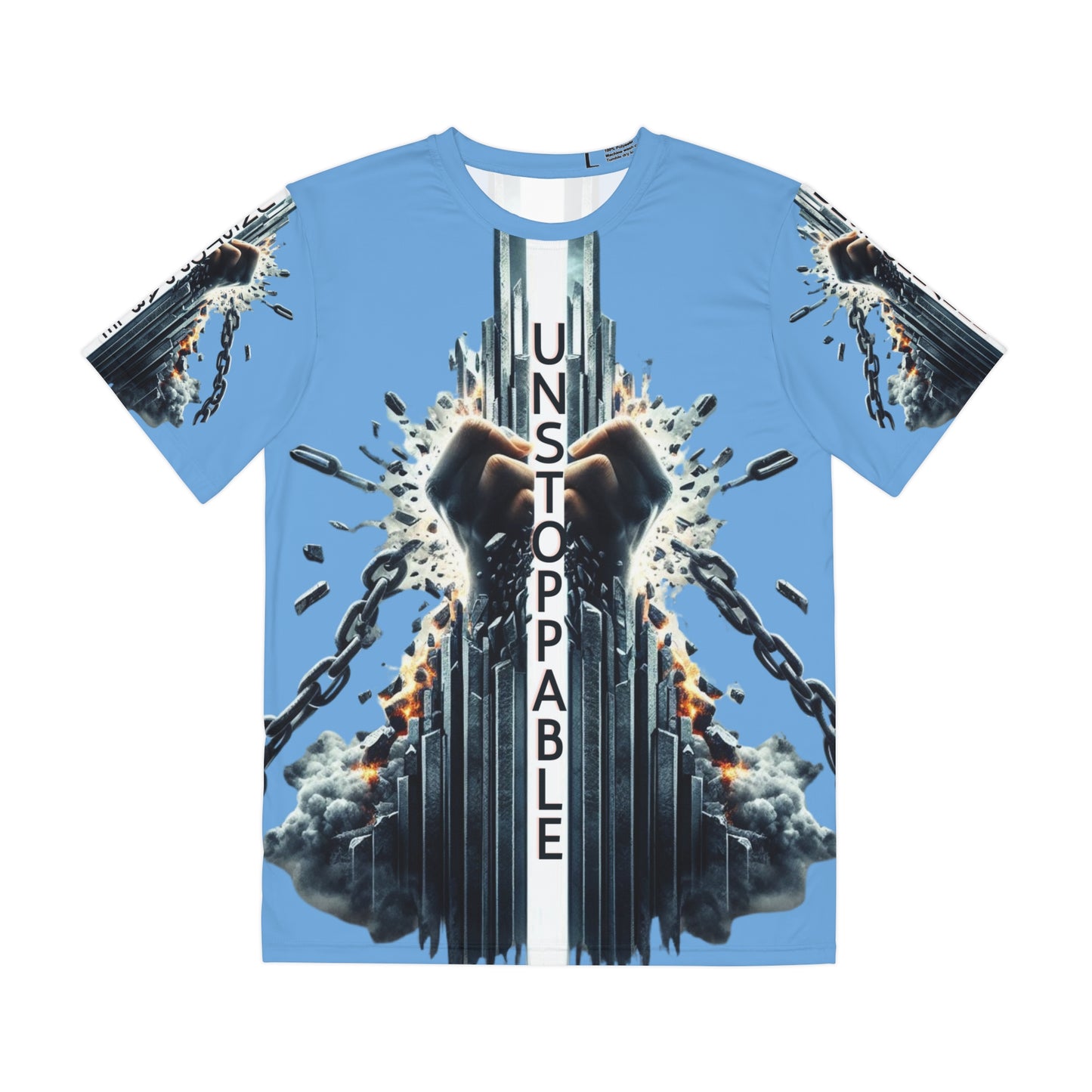 UNSTOPPABLE -Men's Polyester Tee - Light Blue