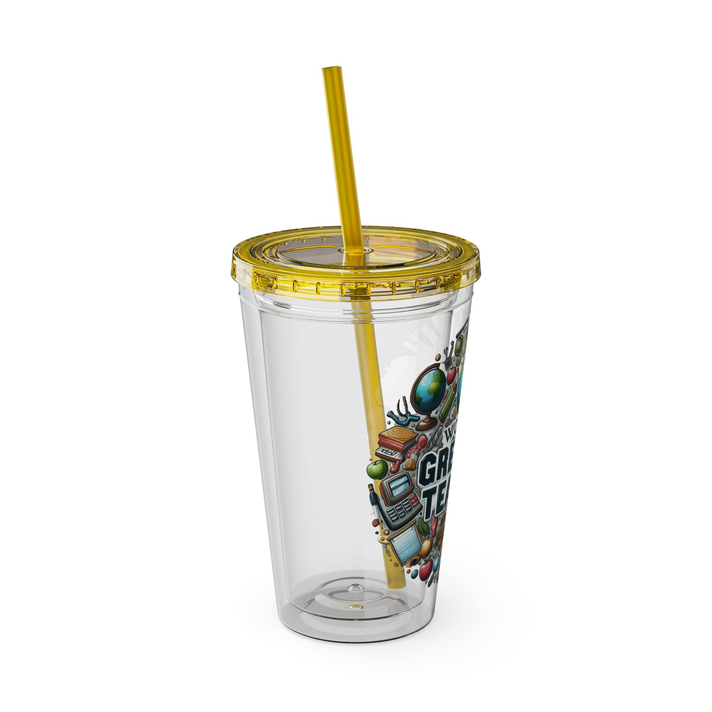 World's Greatest Teacher - Sunsplash Tumbler with Straw, 16oz (G3)