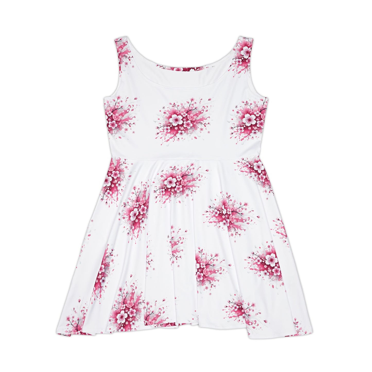 Pink Floral Style Skater Dress