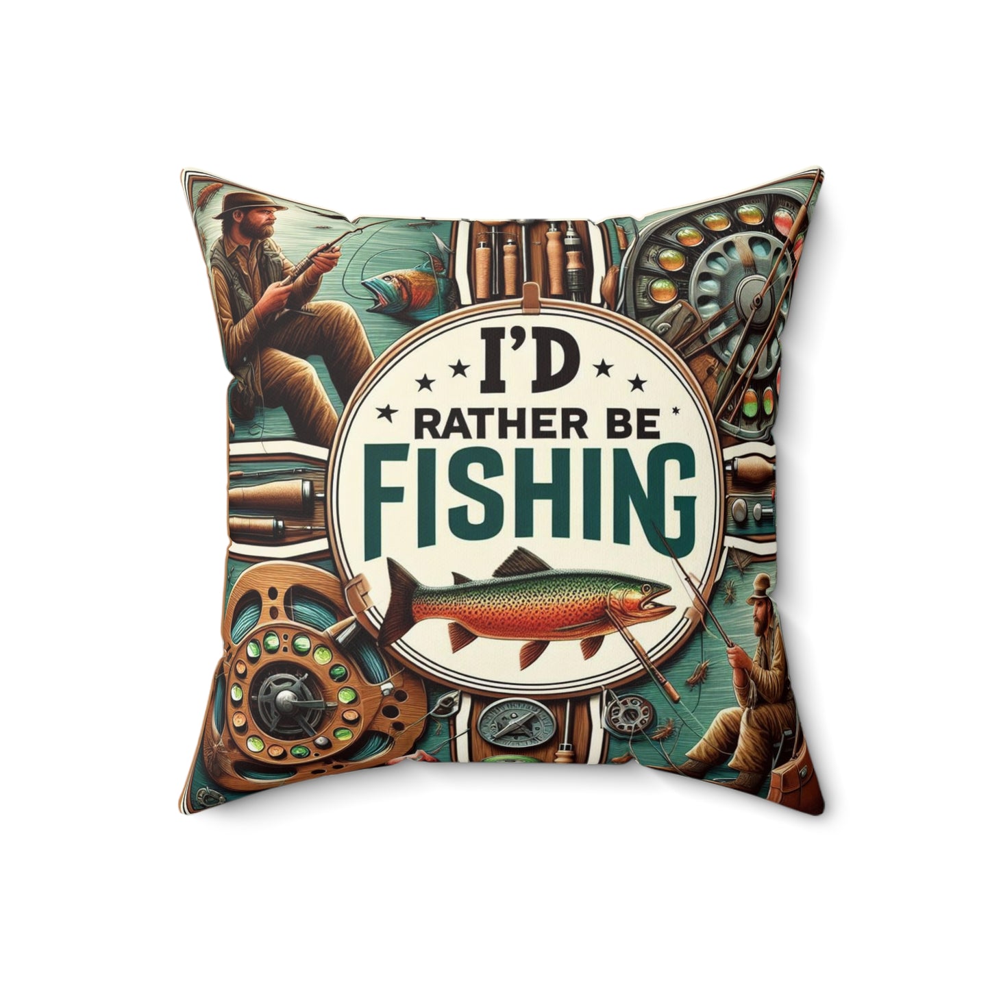 I'd Rather Be Fishing Pillow