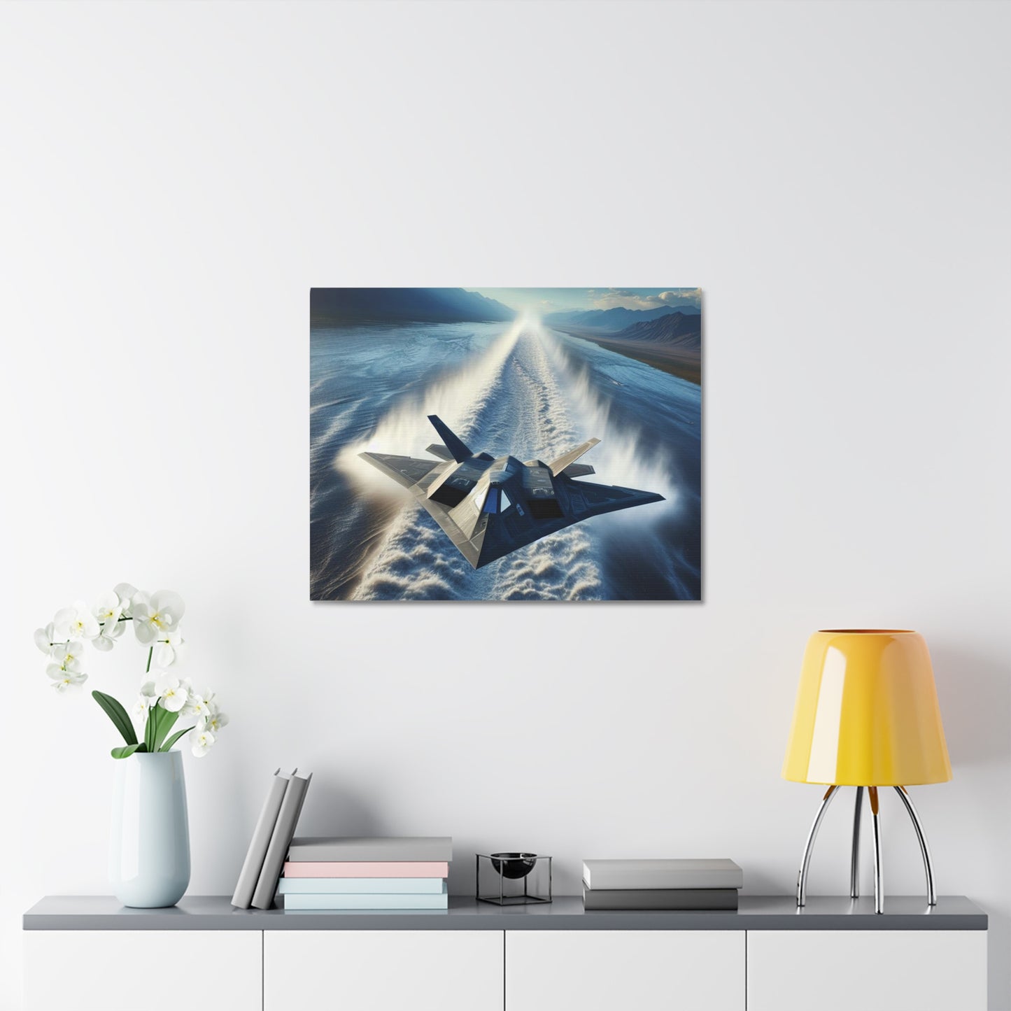 F117 Aircraft On Low Approach -  Stretched Canvas