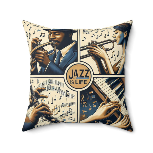 Jazz Is Life - Light Brown Pillow