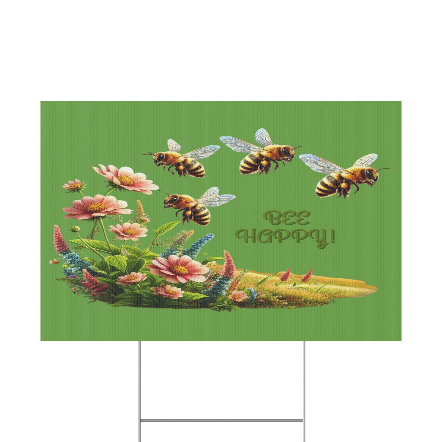 Bee Happy - Plastic Garden Sign