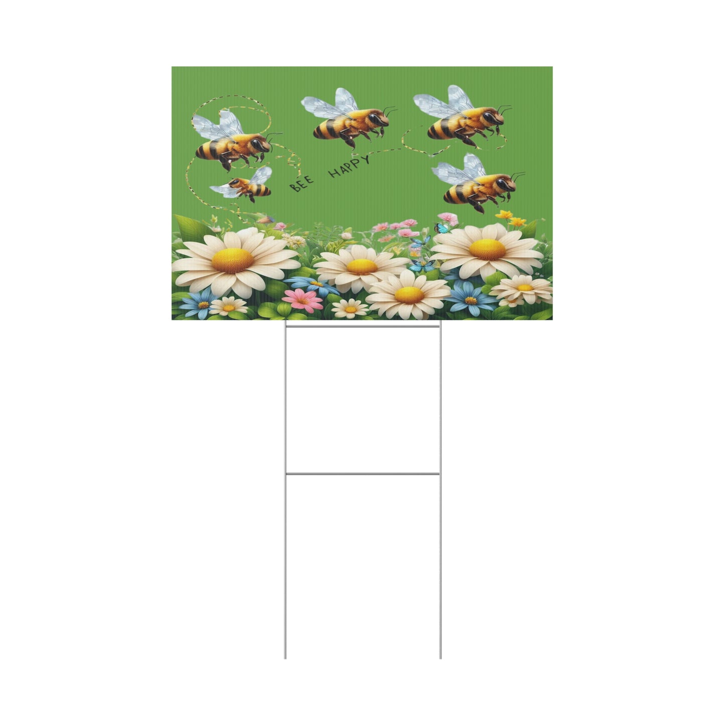 Bee Happy - Plastic Garden Sign