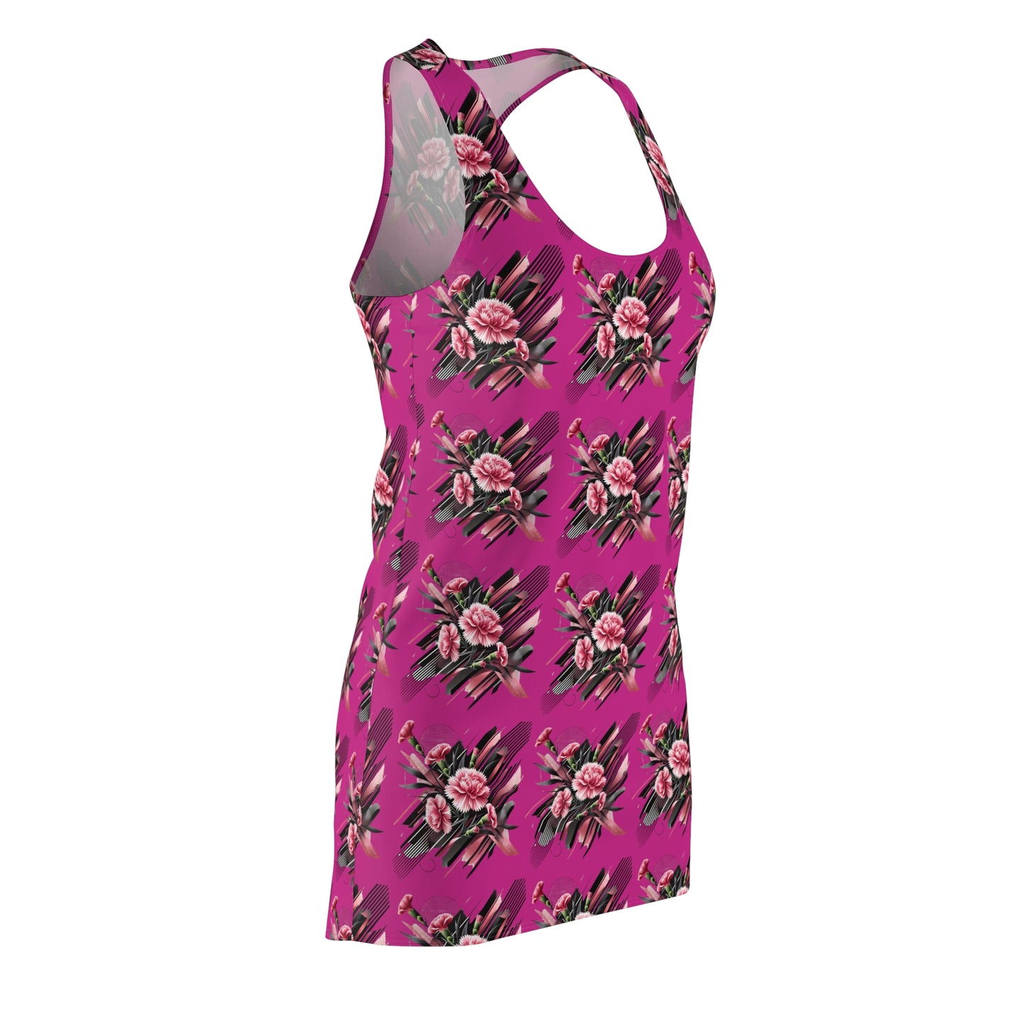 Pink Carnations On Pink Racerback Dress