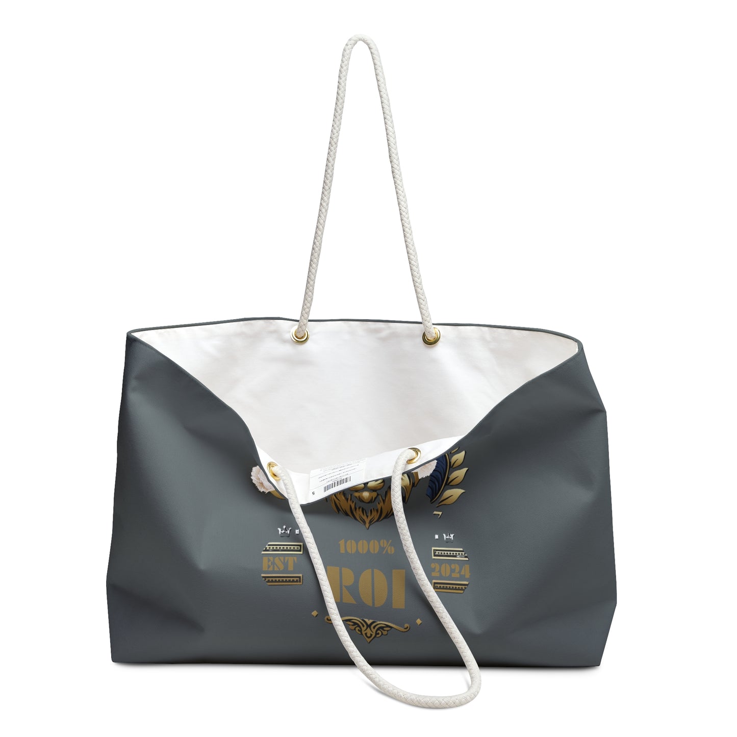 1000%ROI Light Grey Weekender Bag