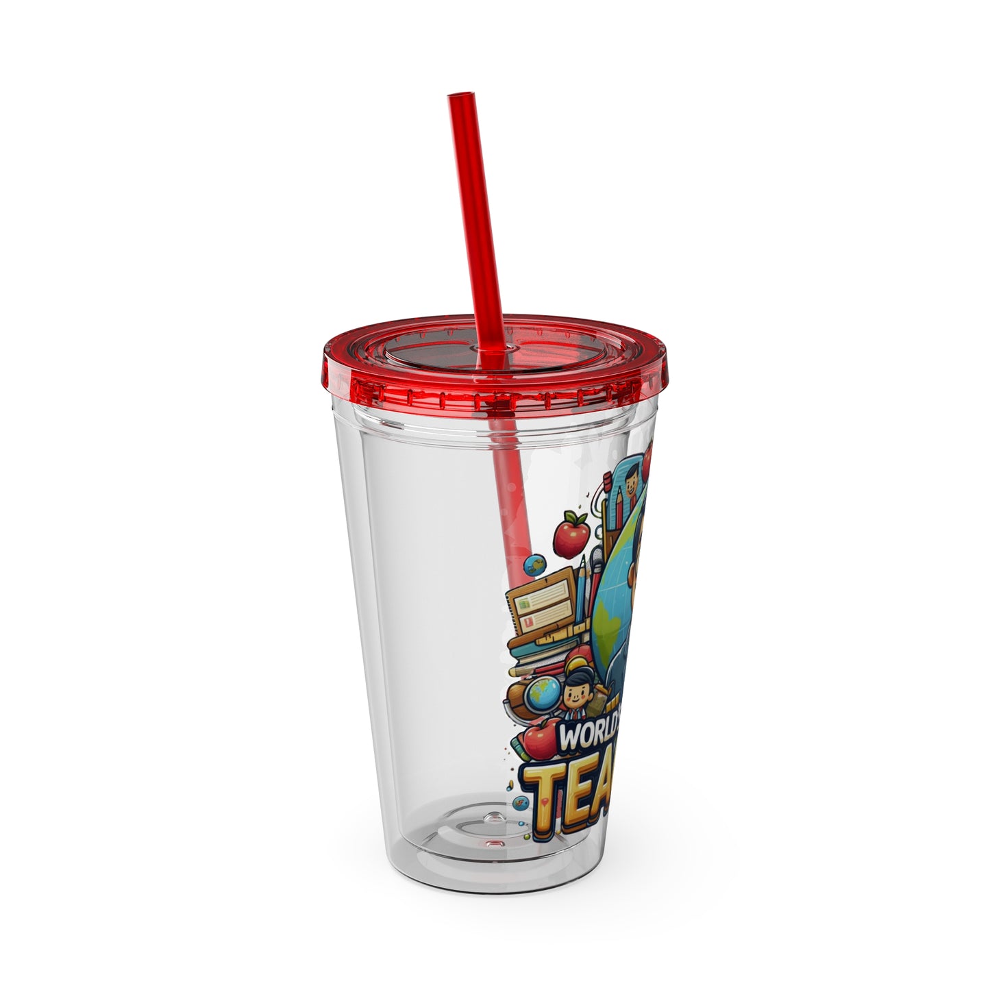World's Greatest Teacher - Sunsplash Tumbler with Straw, 16oz (G1)