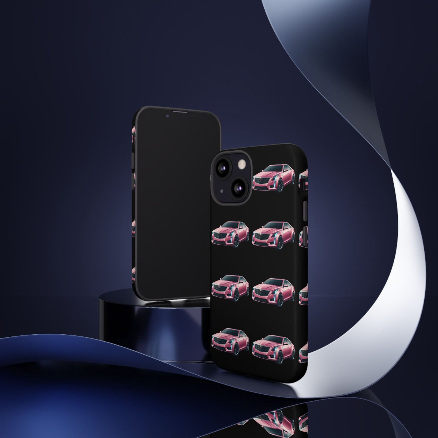 Pink Caddy On Black Phone Case