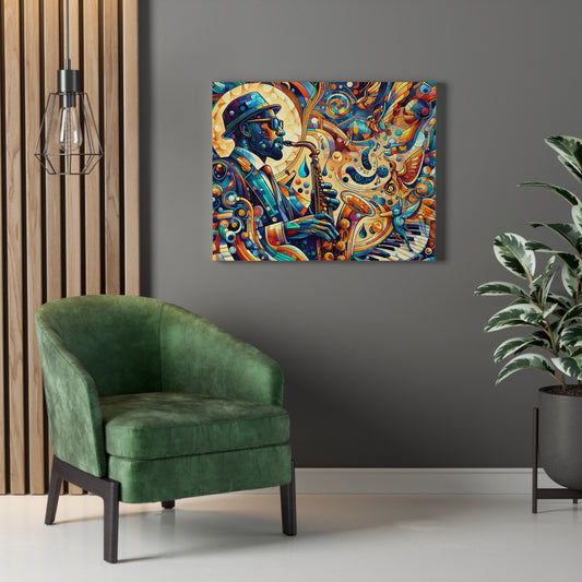 Caught Up In The Moment - Jazz Lover's Wall Art on Stretched Canvas
