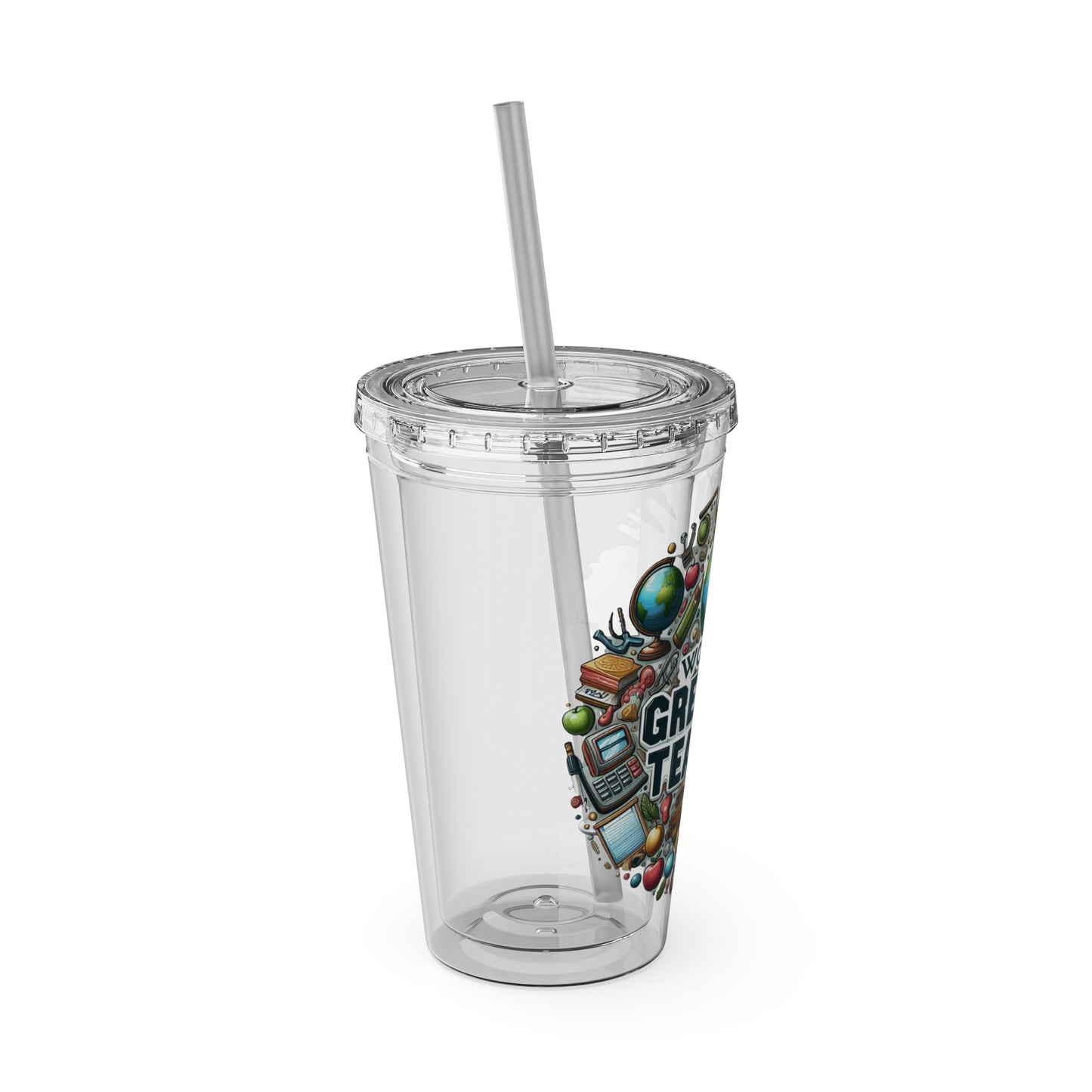 World's Greatest Teacher - Sunsplash Tumbler with Straw, 16oz (G3)