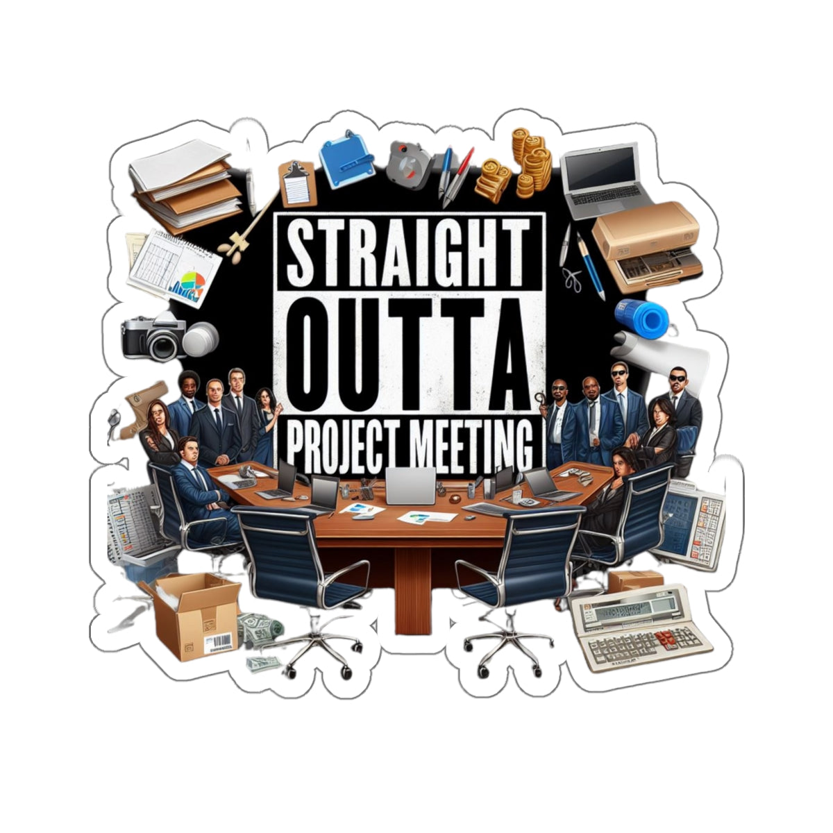 Straight Outta Project Meeting Sticker