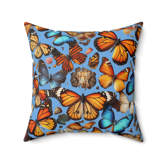 Butterflies Spun Polyester Square Pillow