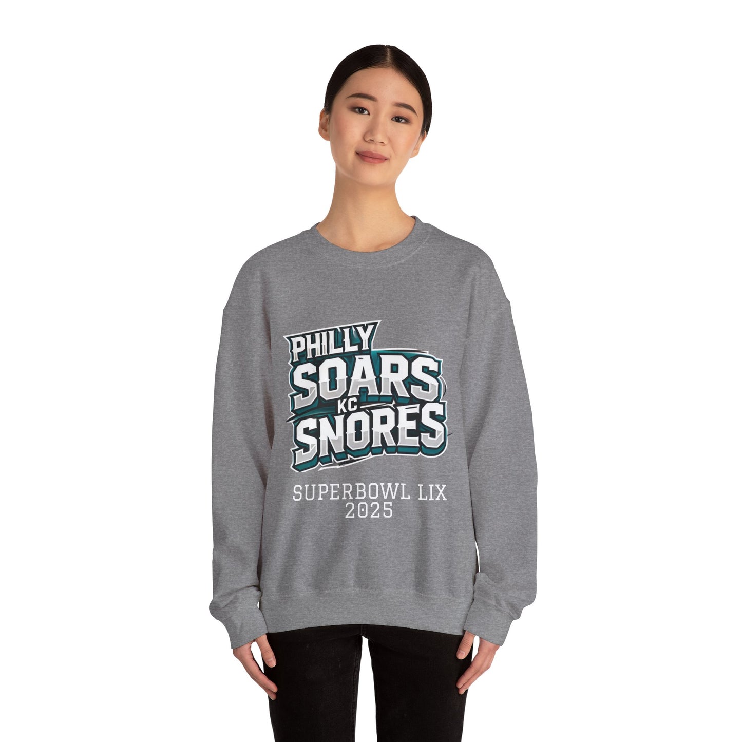 Philly Soars - KC Snores -White Letters Unisex Heavy Blend™ Crewneck Sweatshirt