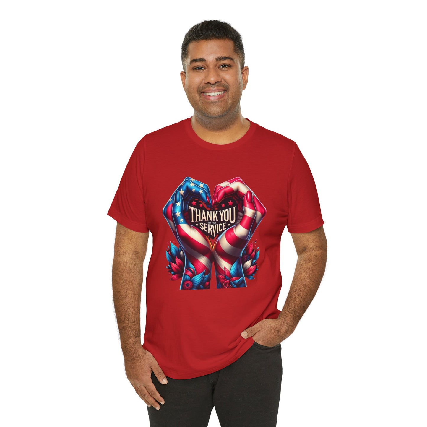 "Thank You For Your Service" - Both Sides Printed - Short Sleeve Tee