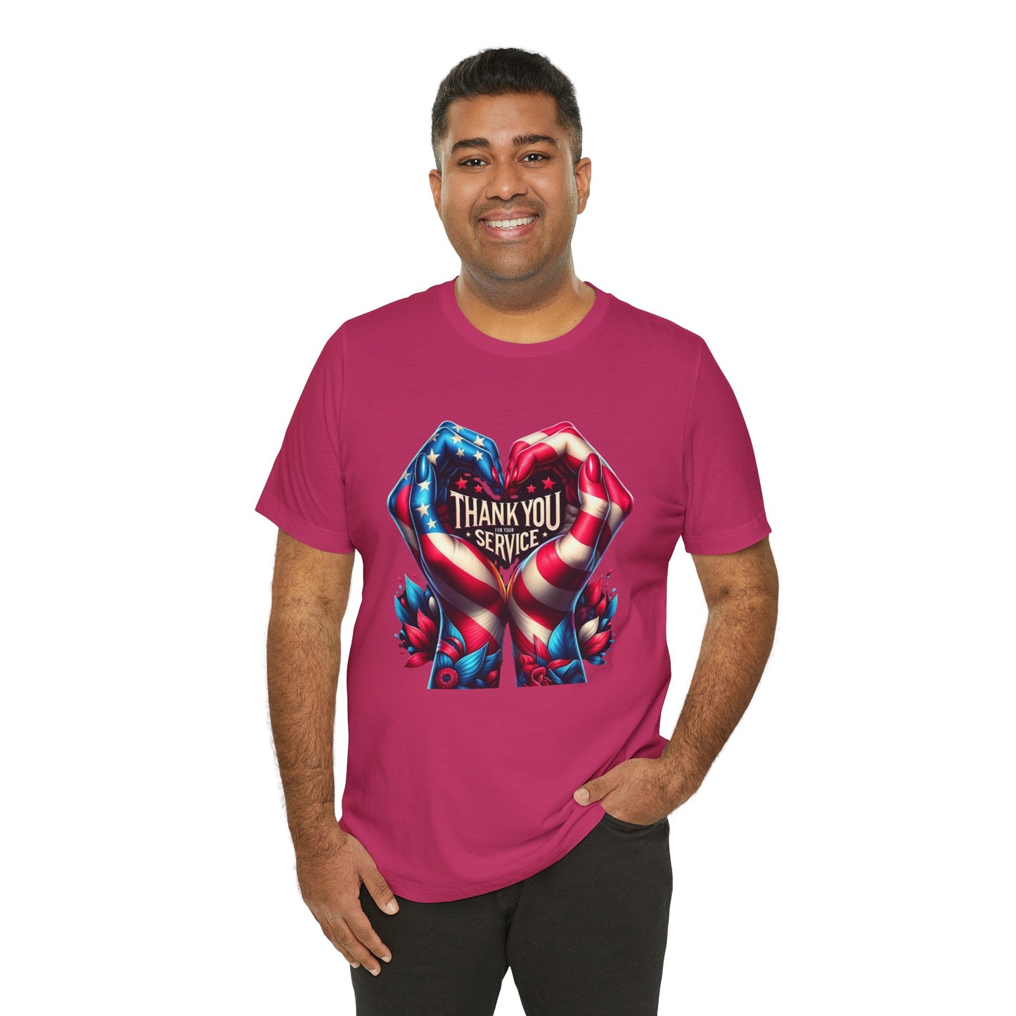 "Thank You For Your Service" - Both Sides Printed - Short Sleeve Tee