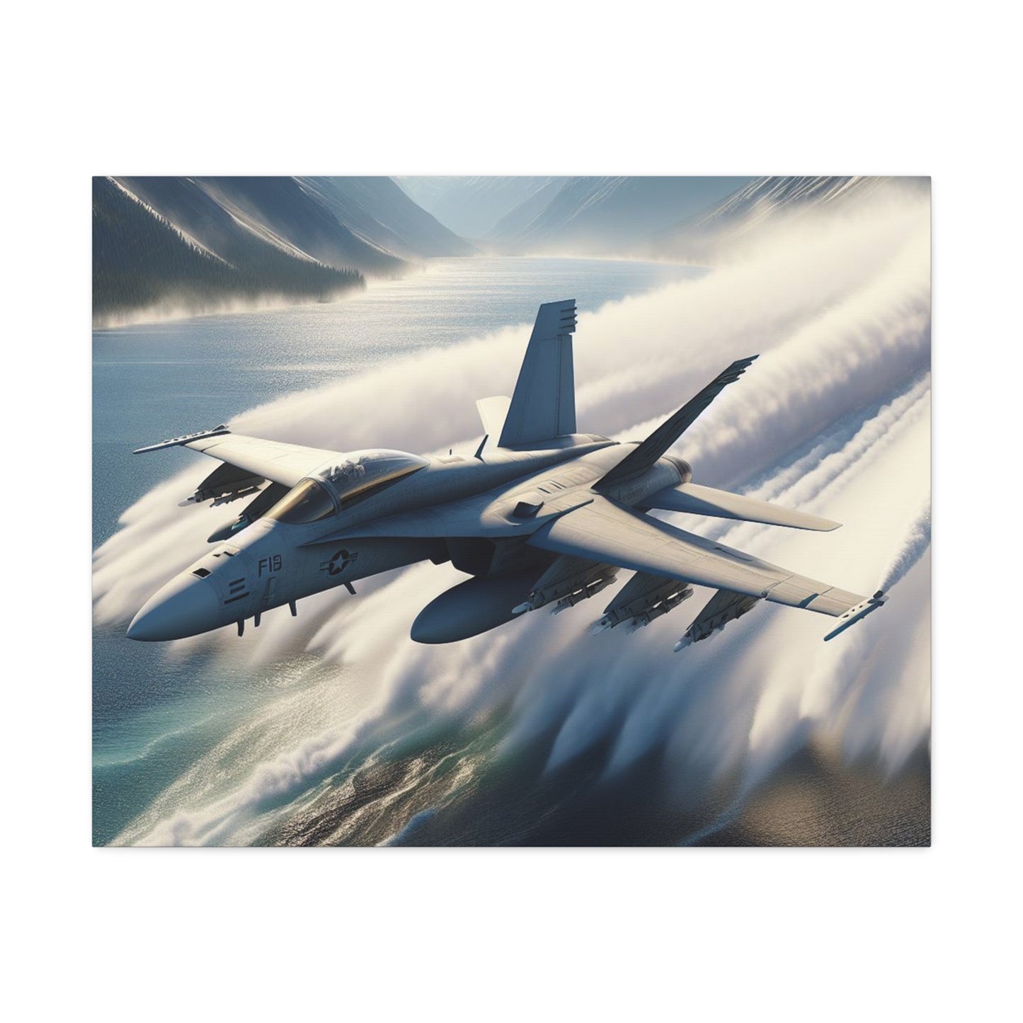 Low and Slow Aircraft Training Flight on Stretched Canvas
