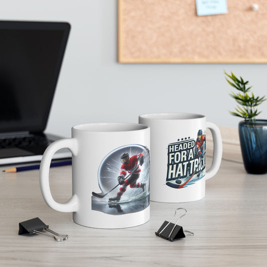 Hockey - Headed For A Hat Trick - 11oz Ceramic Mug