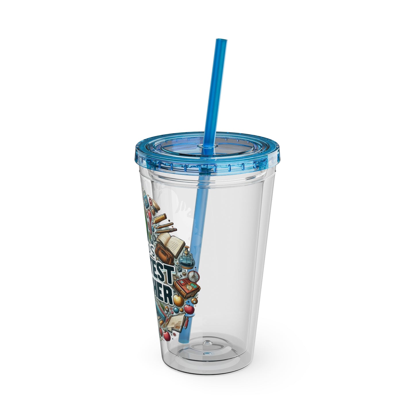World's Greatest Teacher - Sunsplash Tumbler with Straw, 16oz (G3)