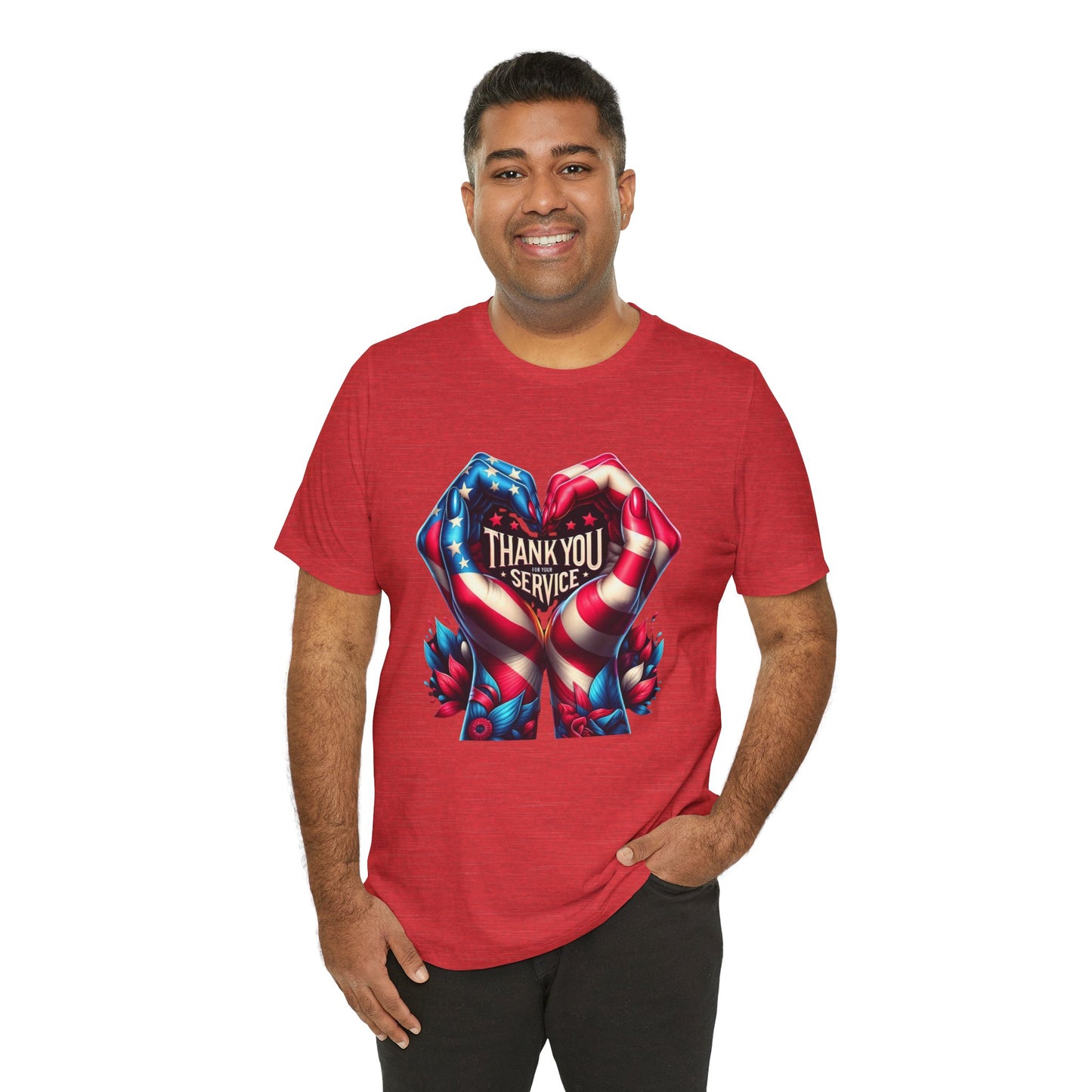 "Thank You For Your Service" - Both Sides Printed - Short Sleeve Tee