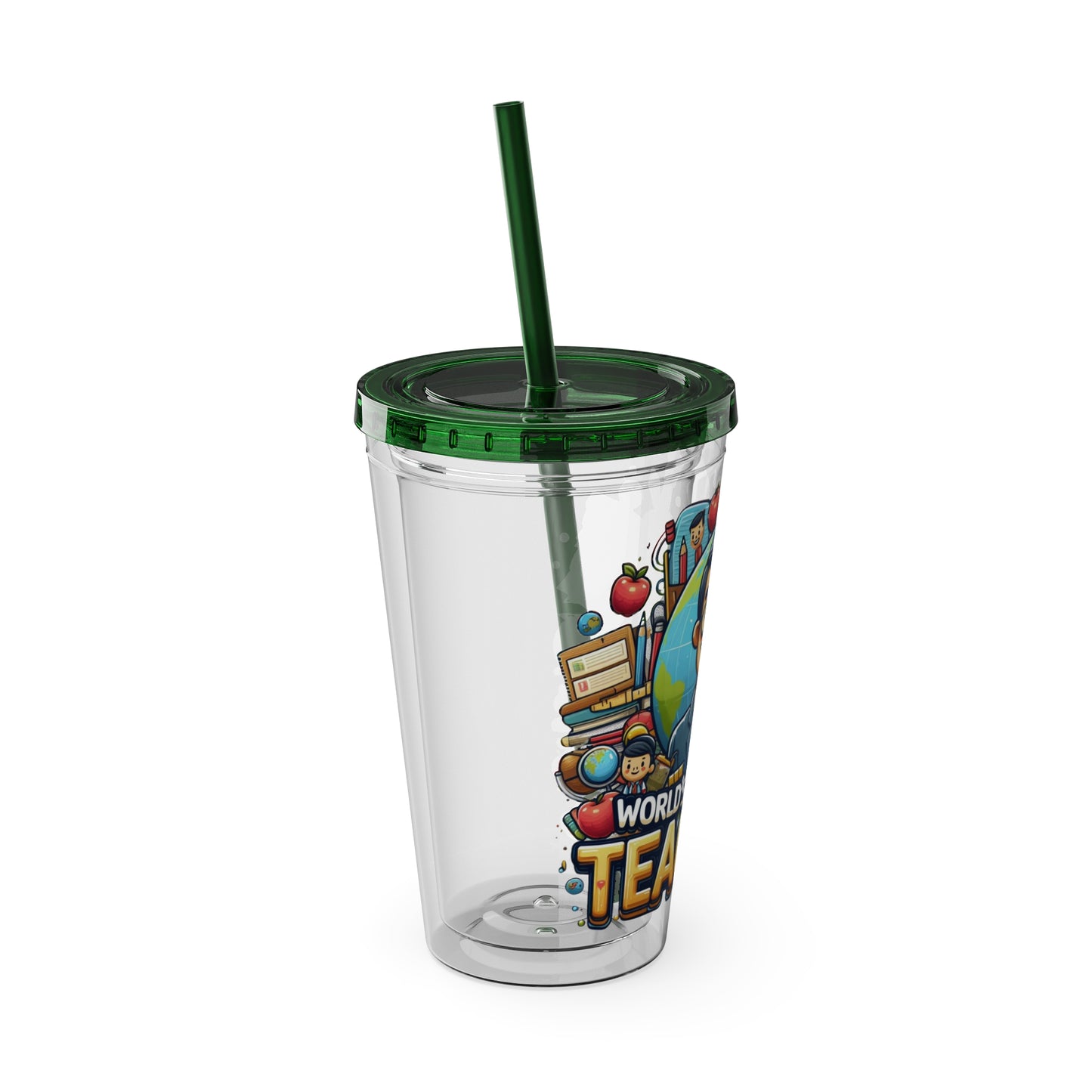 World's Greatest Teacher - Sunsplash Tumbler with Straw, 16oz (G1)