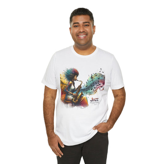 "Saxy Lady" Jazz Festival 2025 - Short Sleeve Tee - Both Sides Printed