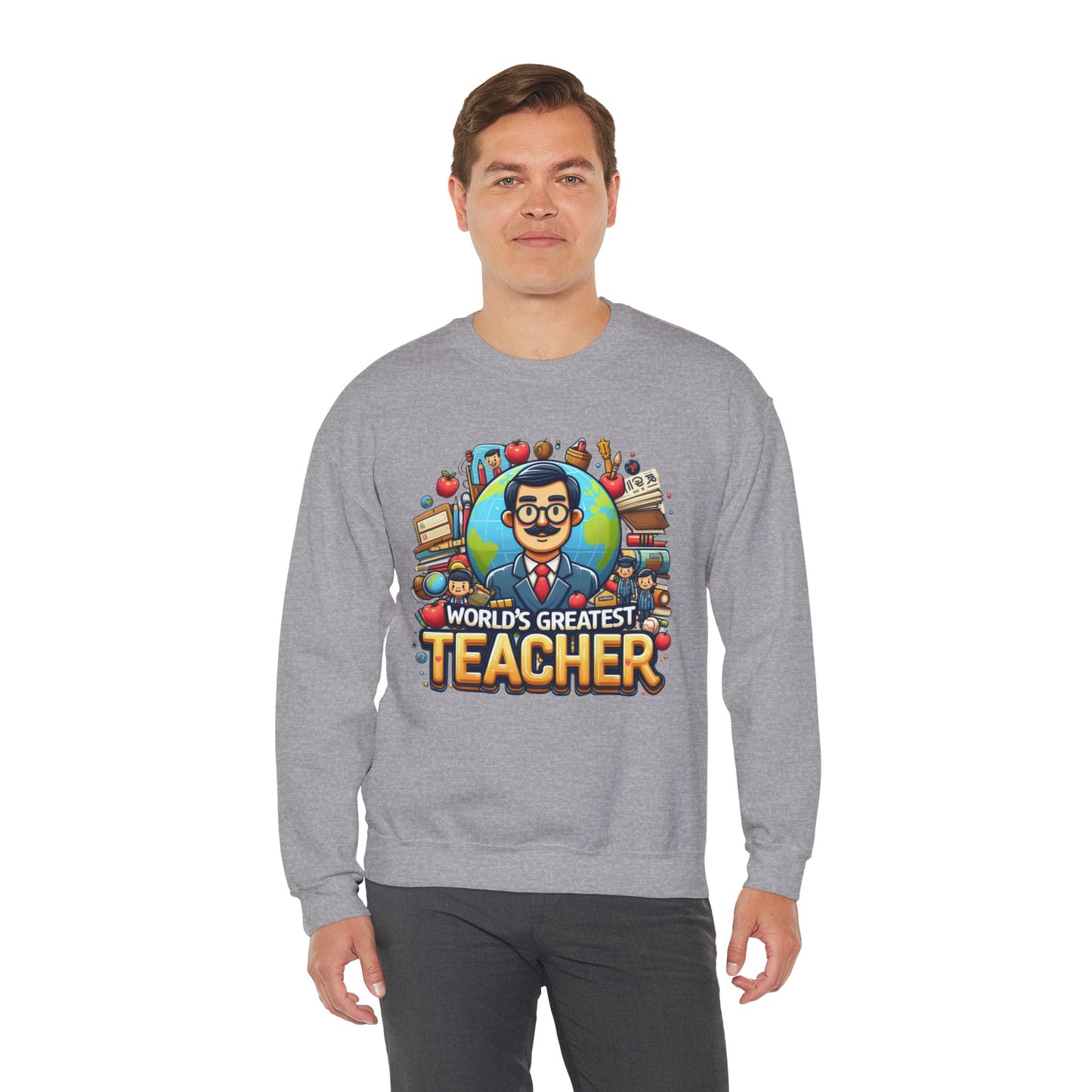 World's Greatest Teacher - Unisex Heavy Blend™ Crewneck Sweatshirt (G1)
