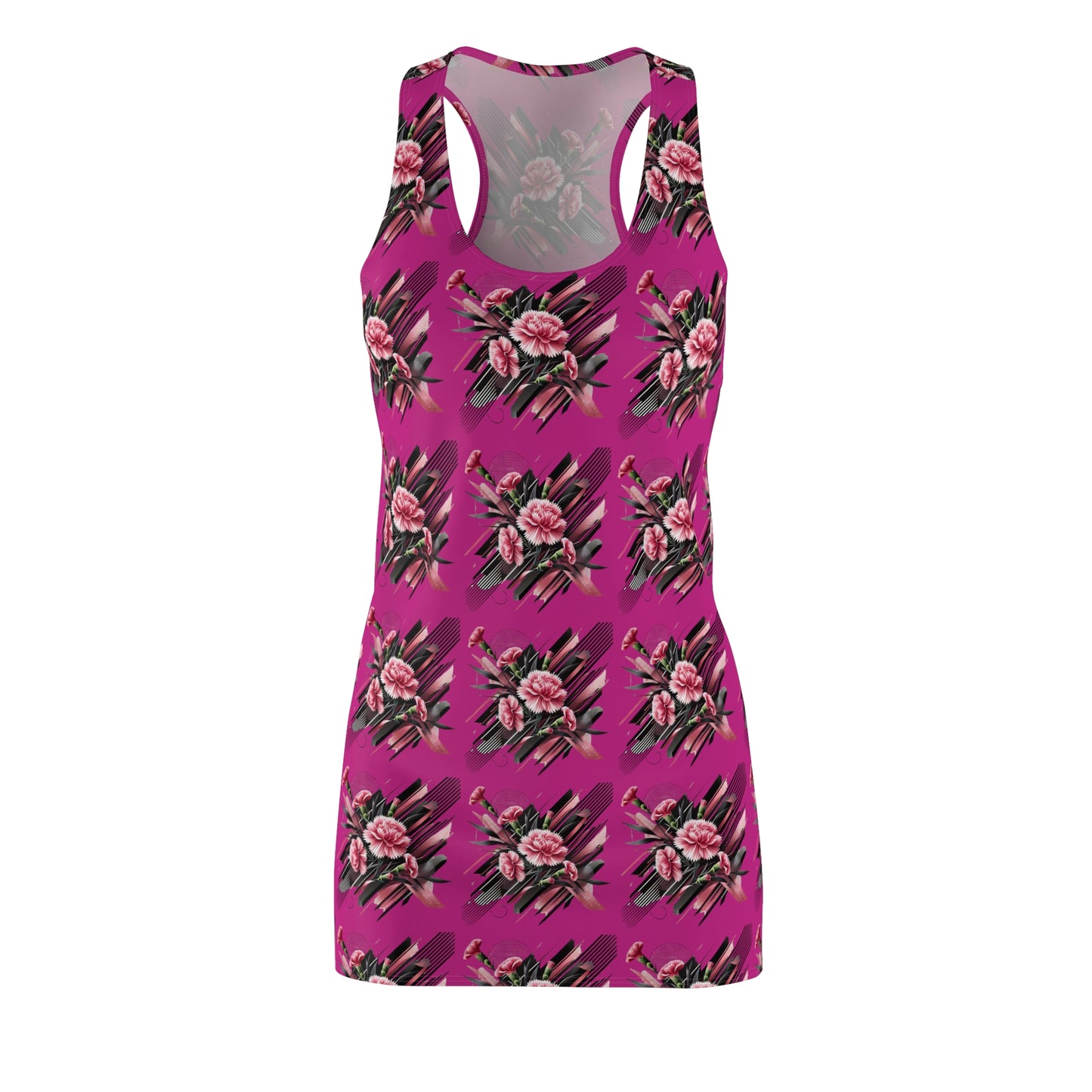 Pink Carnations On Pink Racerback Dress