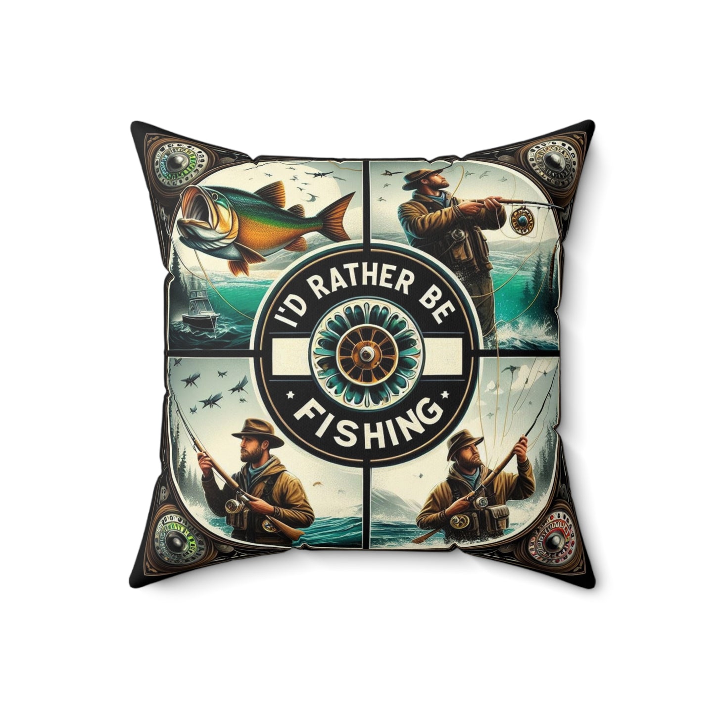 I'd Rather Be Fishing - Square Pillow