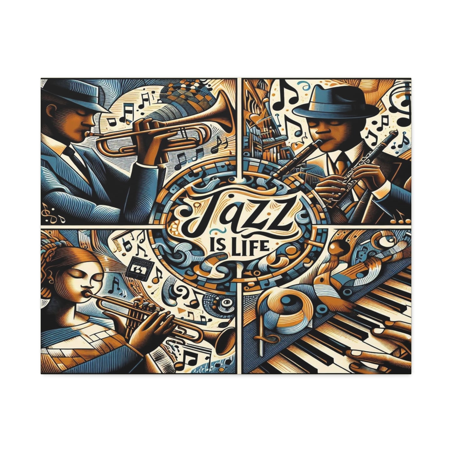 Jazz Is Life - Original Inspiration - on Stretched Canvas