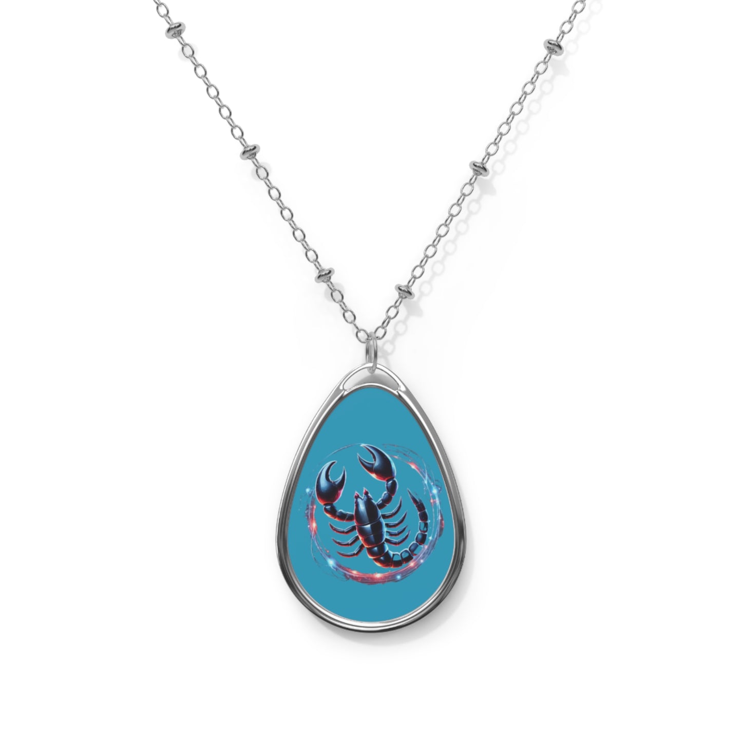 Scorpion Zodiac Oval Necklace