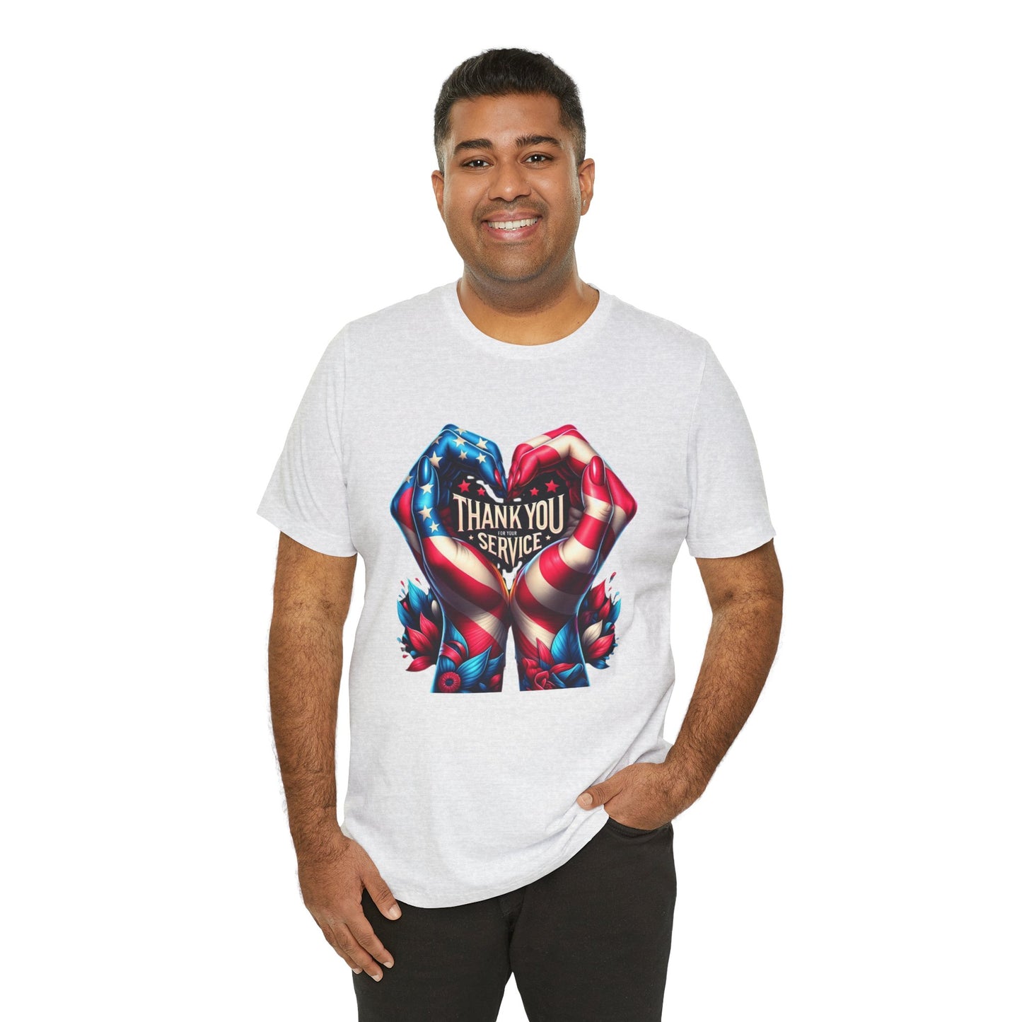 "Thank You For Your Service" - Both Sides Printed - Short Sleeve Tee