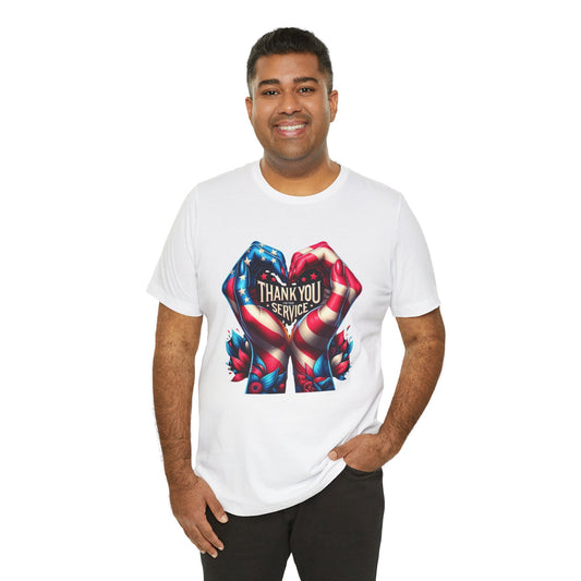 "Thank You For Your Service" - Both Sides Printed - Short Sleeve Tee